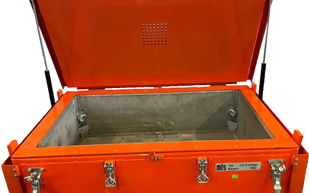 LiioBox Orange – Ladungsträger für defekte Lithium-Ionen Batterien